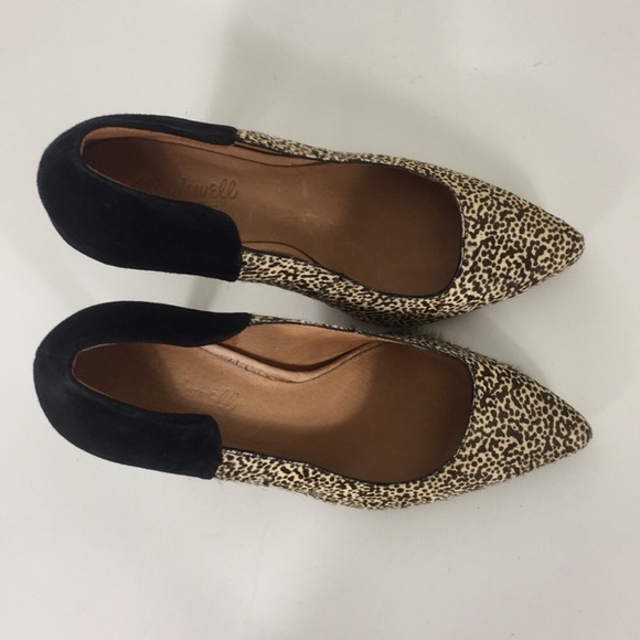 🛑🛑 SOLD!! Madewell Black Leopard Calf Hair Heels - Picture 2 of 8